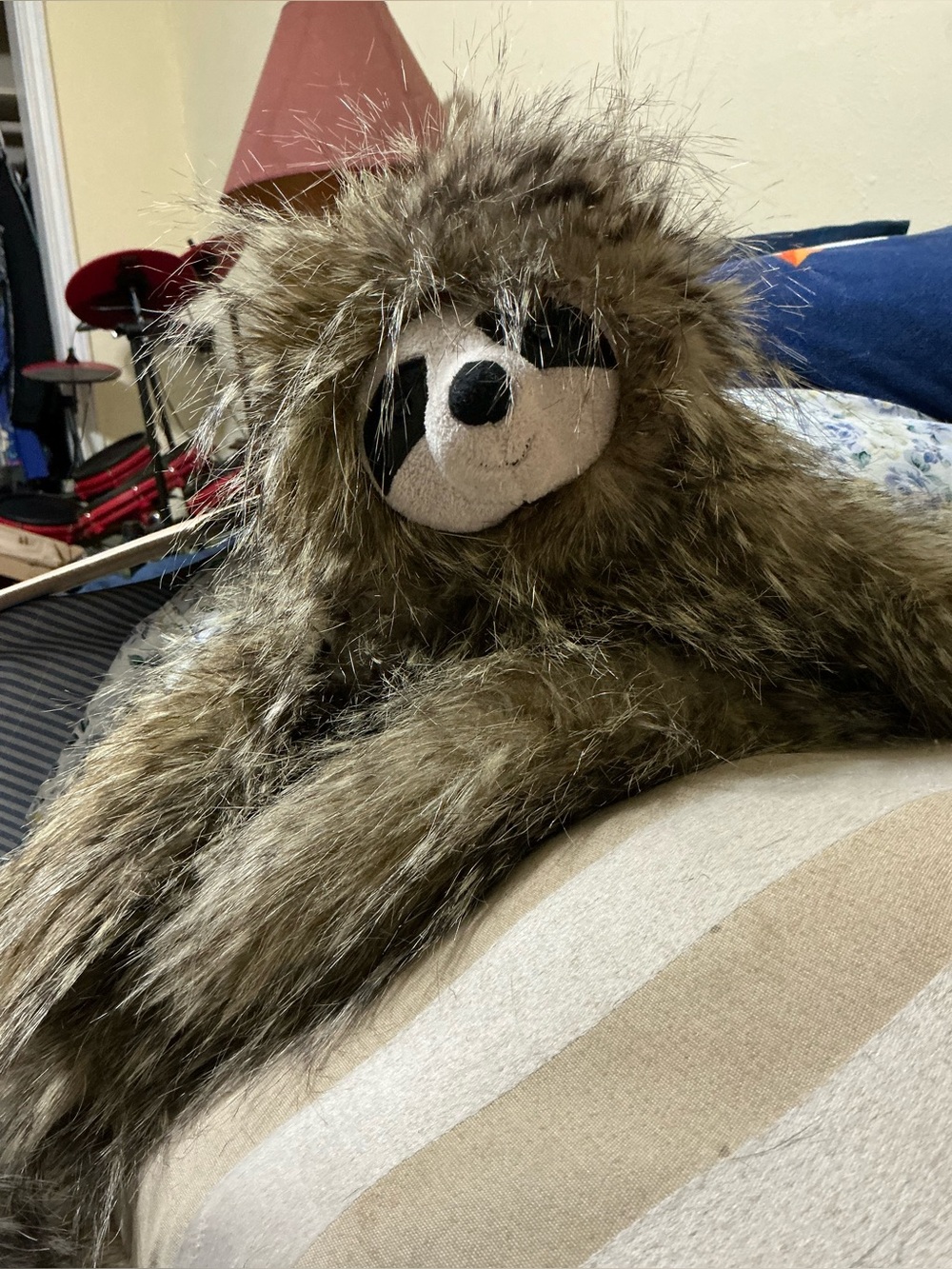 Plush Sloth Decorative Throw Pillow - Brown Faux Fur